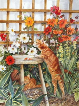 庭園 Painting - yxf043bE 猫BTガーデン